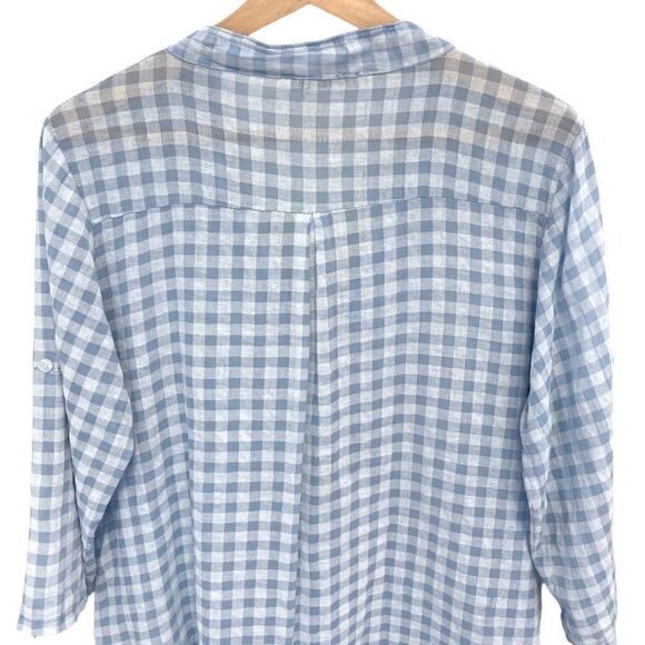 Angela Mara Plaid Brushed Cotton Top - Picture 5 of 6